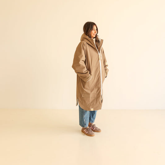 ADULT CRUMPET COAT | WEATHERPROOF CHANGING ROBE - MOCHA
