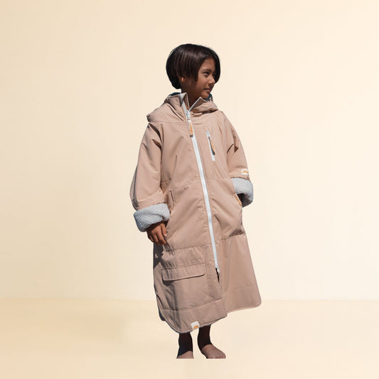 KIDS CRUMPET COAT | WEATHERPROOF CHANGING ROBE - LATTE