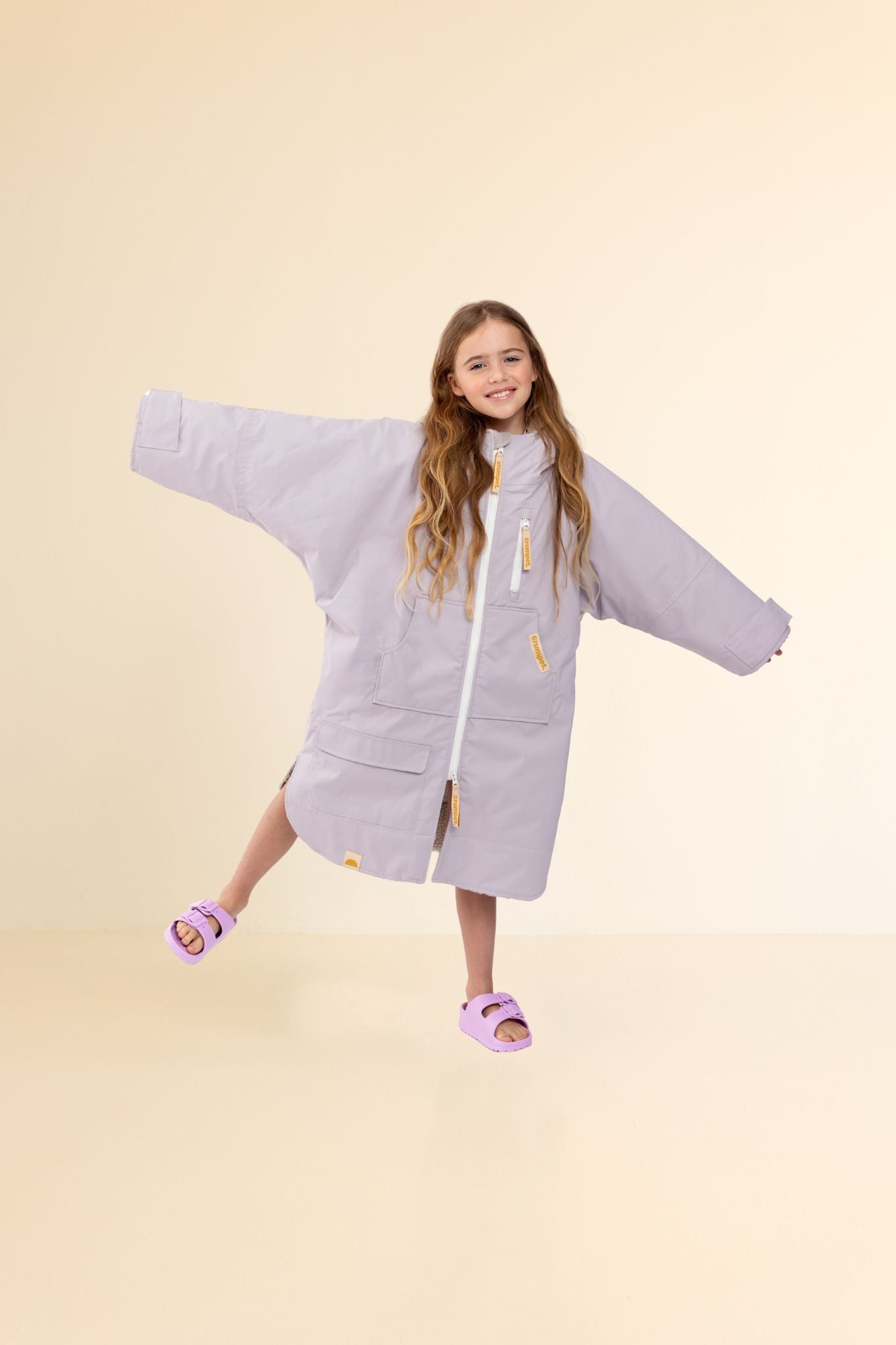 KIDS CRUMPET COAT | WEATHERPROOF CHANGING ROBE - LILAC