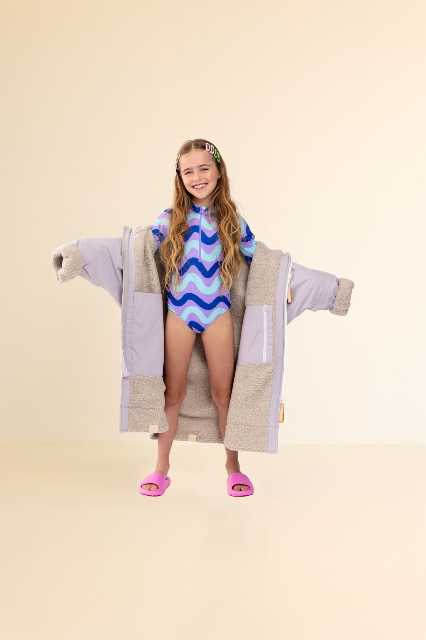 KIDS CRUMPET COAT | WEATHERPROOF CHANGING ROBE - LILAC