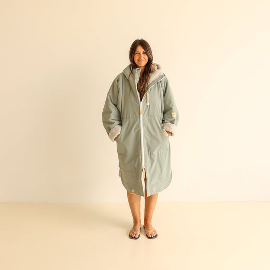 ADULT CRUMPET COAT | WEATHERPROOF CHANGING ROBE - MATCHA