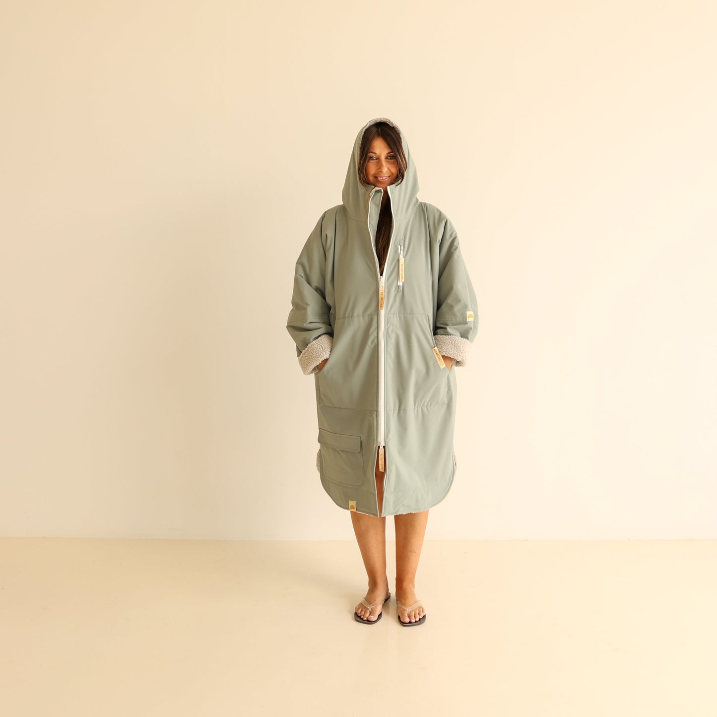 ADULT CRUMPET COAT | WEATHERPROOF CHANGING ROBE - MATCHA