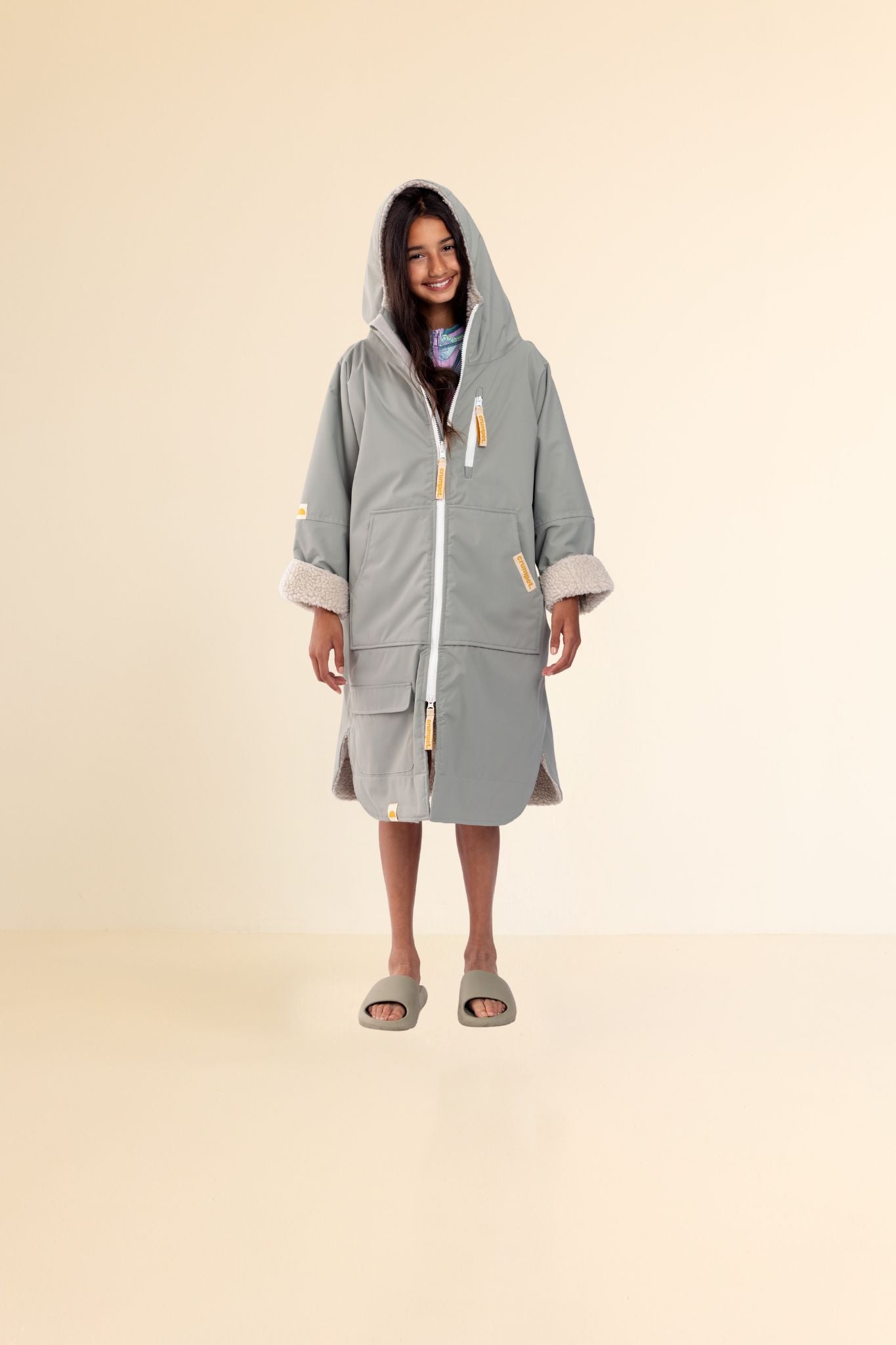 KIDS CRUMPET COAT | WEATHERPROOF CHANGING ROBE -  MATCHA