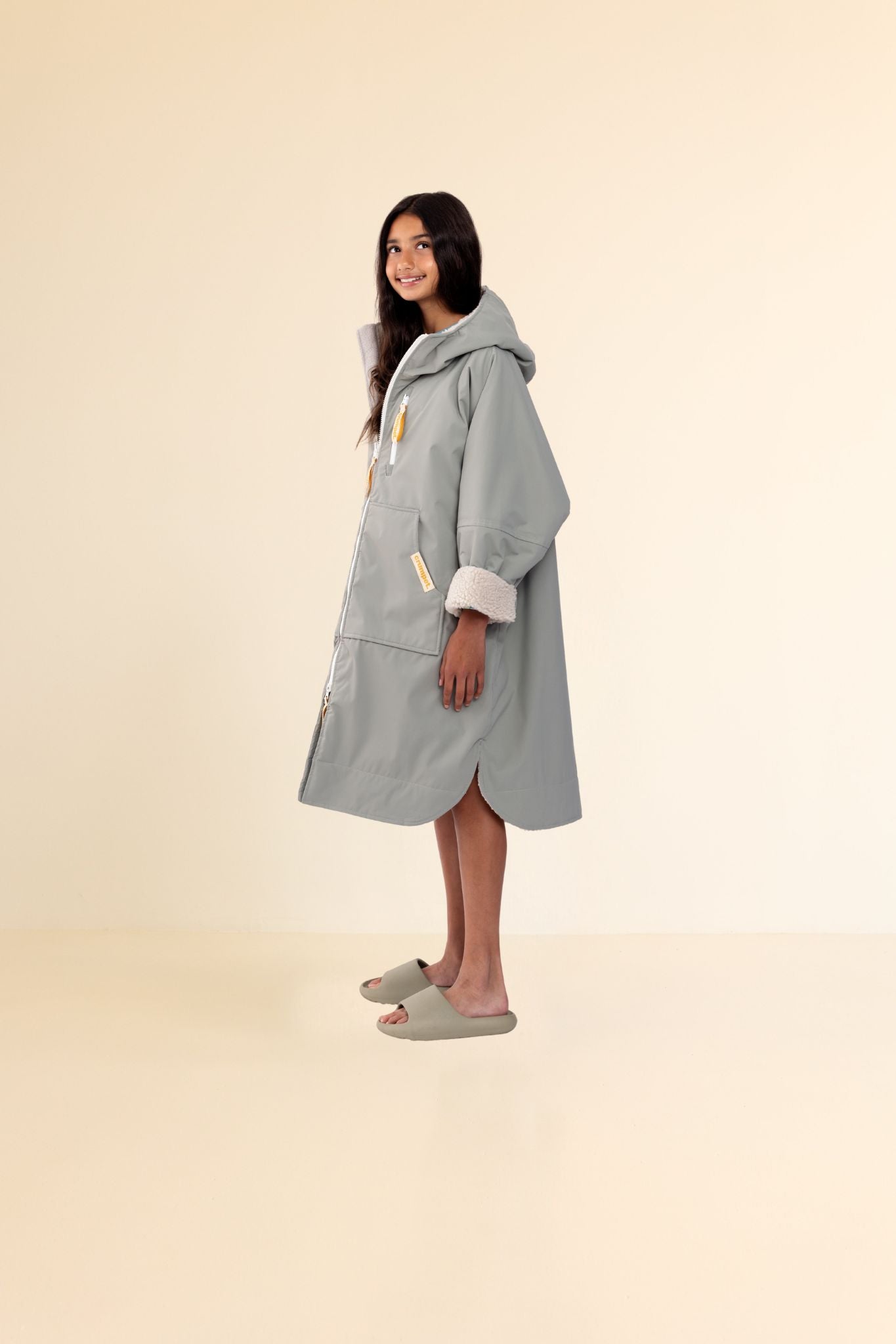 KIDS CRUMPET COAT | WEATHERPROOF CHANGING ROBE -  MATCHA