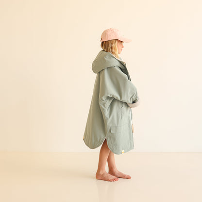 KIDS CRUMPET COAT | WEATHERPROOF CHANGING ROBE -  MATCHA