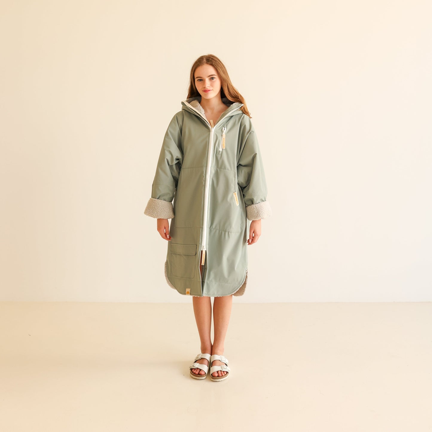 ADULT CRUMPET COAT | WEATHERPROOF CHANGING ROBE - MATCHA
