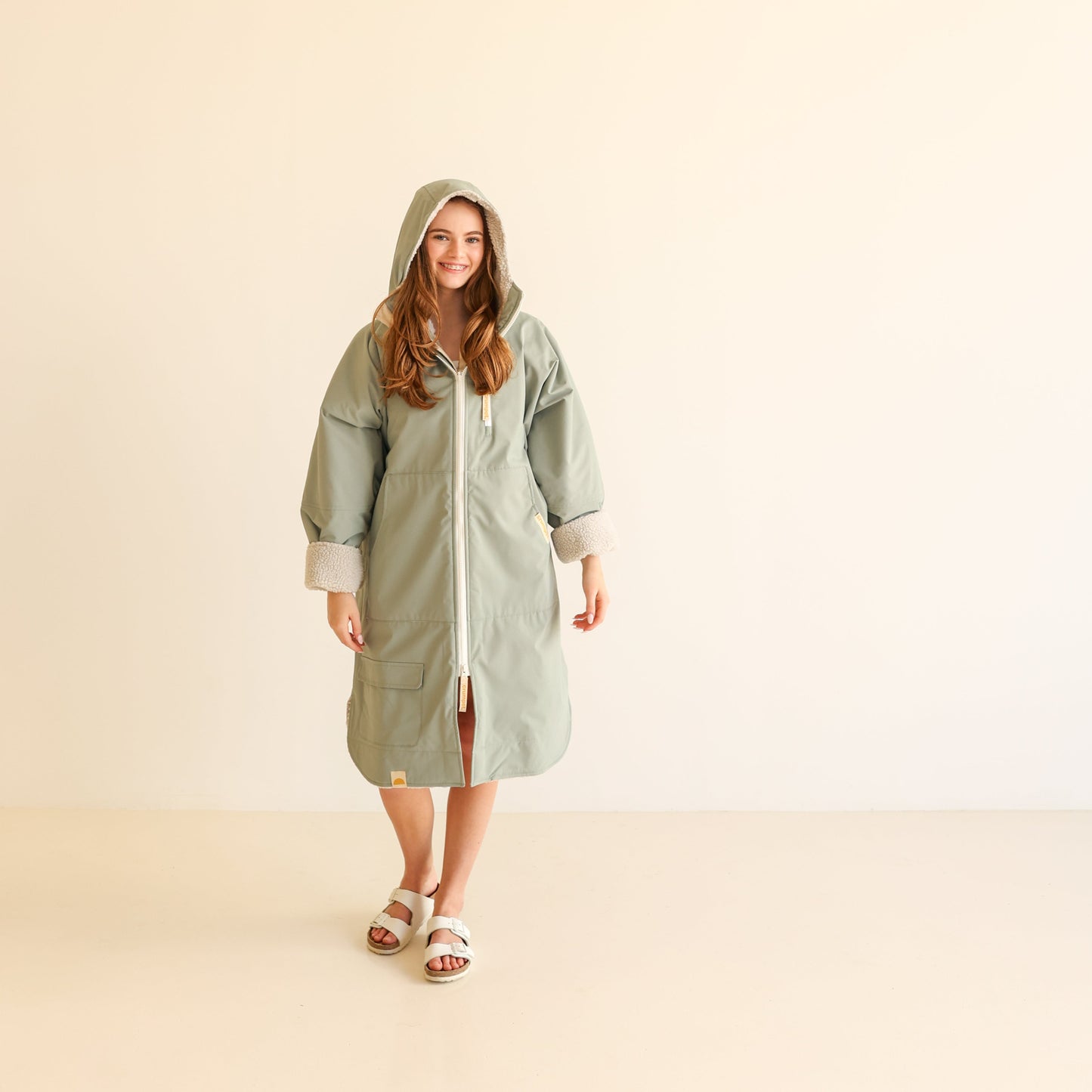 ADULT CRUMPET COAT | WEATHERPROOF CHANGING ROBE - MATCHA
