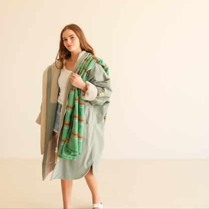 ADULT CRUMPET COAT | WEATHERPROOF CHANGING ROBE - MATCHA