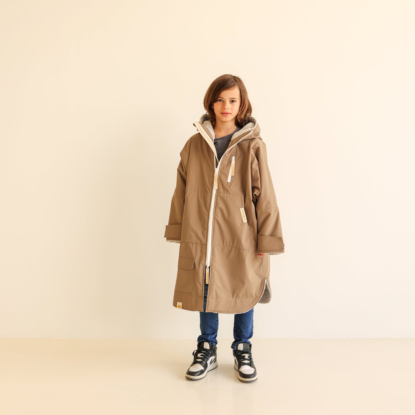 KIDS CRUMPET COAT | WEATHERPROOF CHANGING ROBE - MOCHA