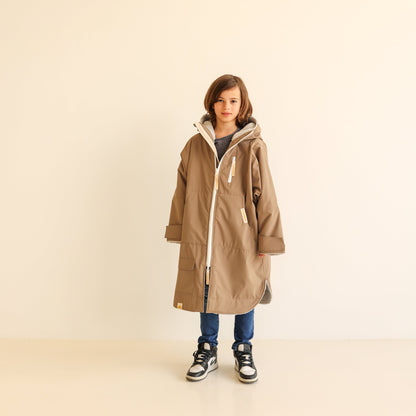 KIDS CRUMPET COAT | WEATHERPROOF CHANGING ROBE - MOCHA