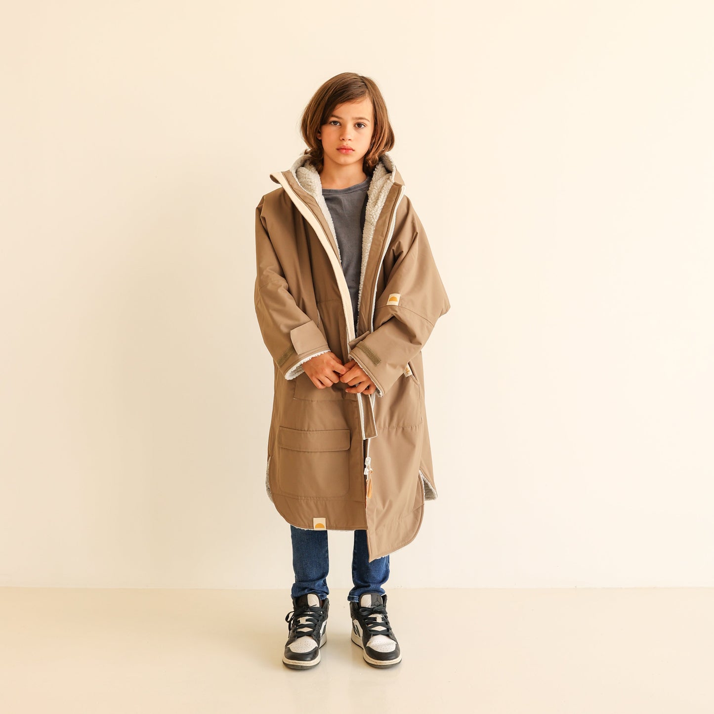 KIDS CRUMPET COAT | WEATHERPROOF CHANGING ROBE - MOCHA