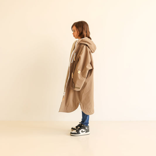 KIDS CRUMPET COAT | WEATHERPROOF CHANGING ROBE - MOCHA