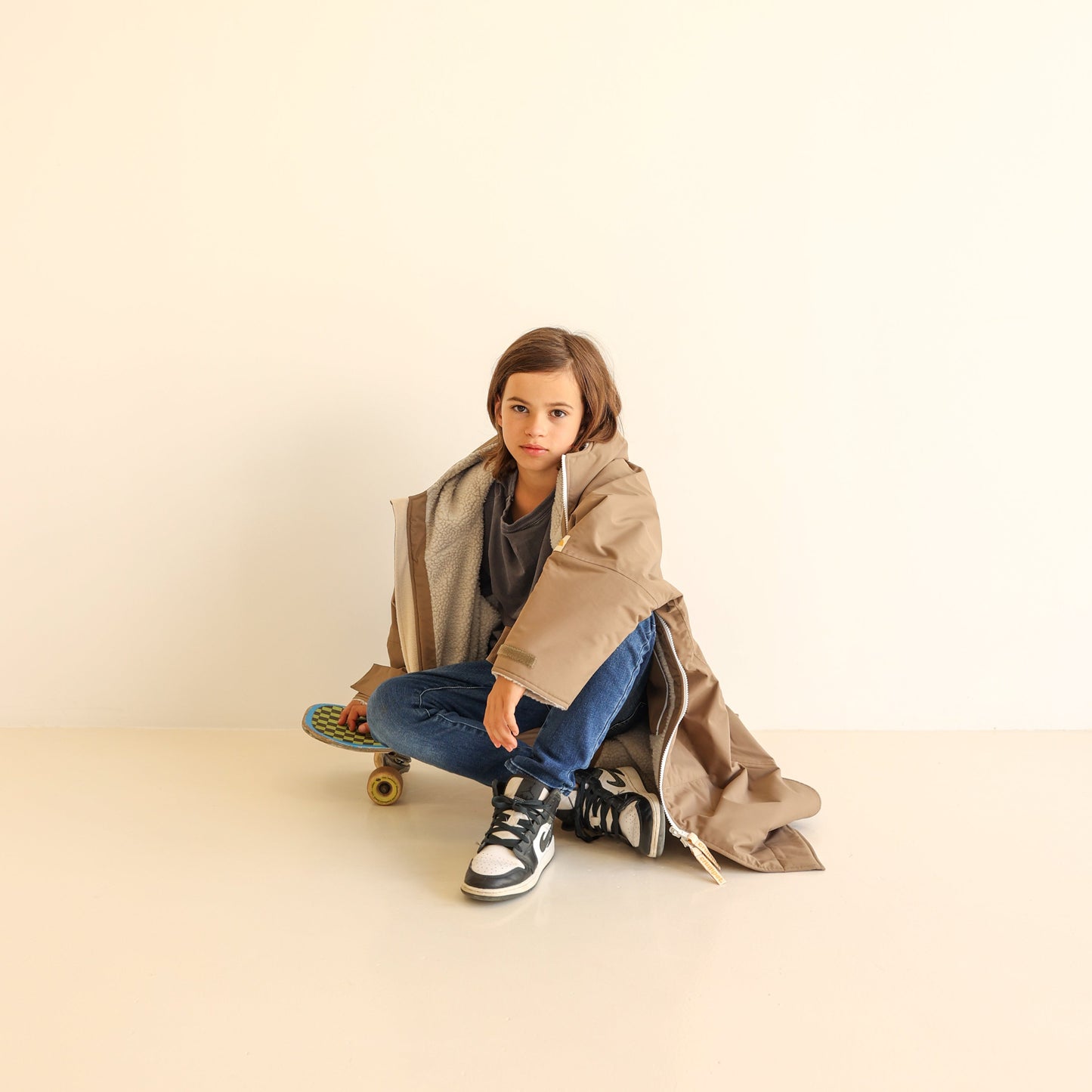 KIDS CRUMPET COAT | WEATHERPROOF CHANGING ROBE - MOCHA