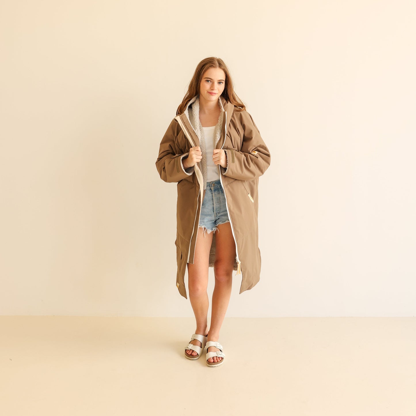 ADULT CRUMPET COAT | WEATHERPROOF CHANGING ROBE - MOCHA