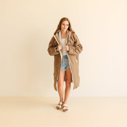 ADULT CRUMPET COAT | WEATHERPROOF CHANGING ROBE - MOCHA