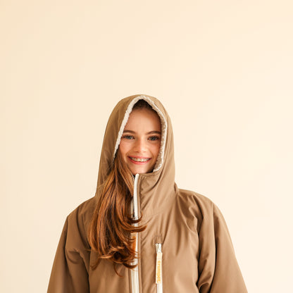 ADULT CRUMPET COAT | WEATHERPROOF CHANGING ROBE - MOCHA